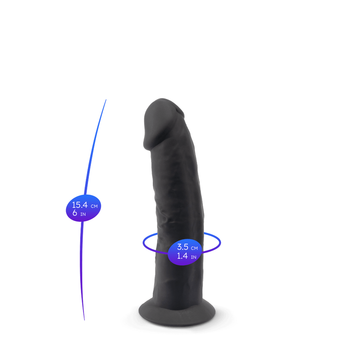 Silexd - Dildo Premium Silicone Mod.2 6'' - Nero